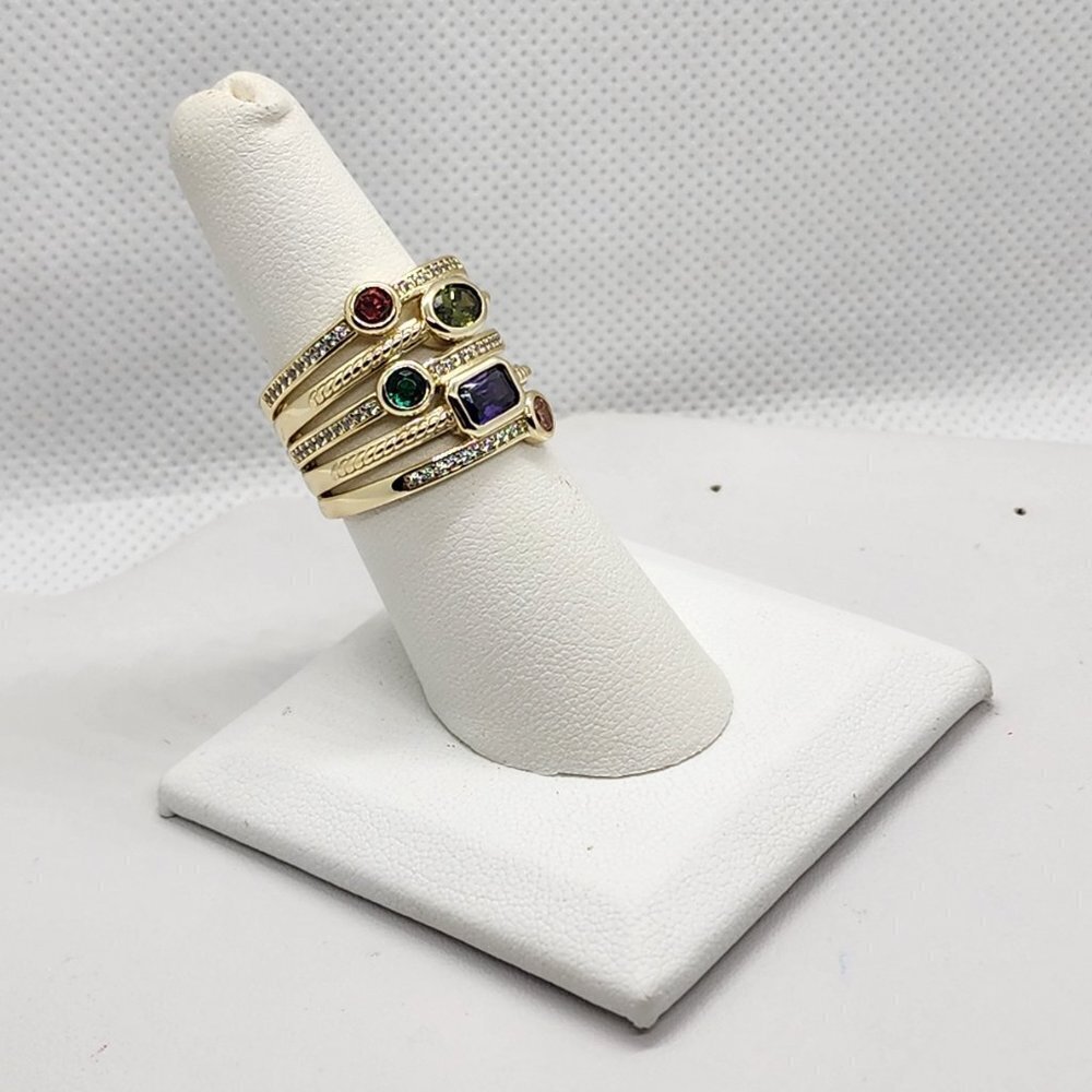 Brand New Sterling Silver 925 Multi Colors Gemstones Ring - Picture 2 of 5